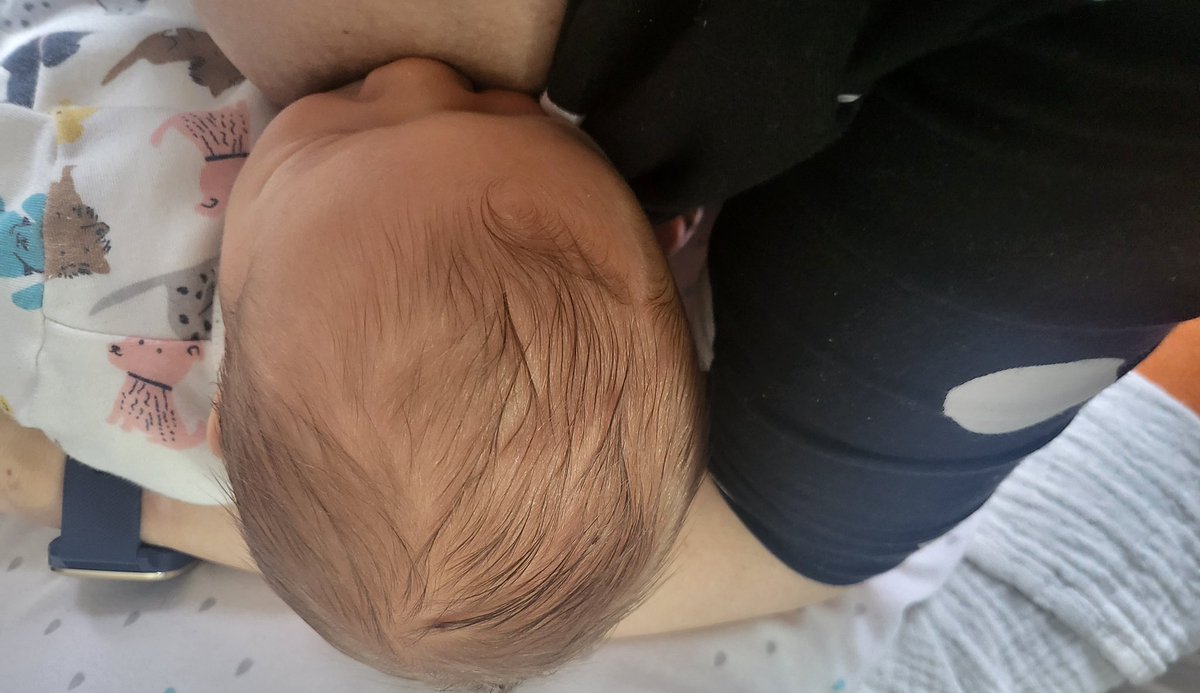 I worried that a #CSection might delay #breastfeeding or make it more difficult but, thanks to immediate #skintoskin enabled by the #maternity and #surgical teams <a href="/NorthumbriaNHS/">NorthumbriaNHS</a>, we're well into our #boobing journey and I have a guzzler! No #stigma in sharing. So grateful. 🙏
