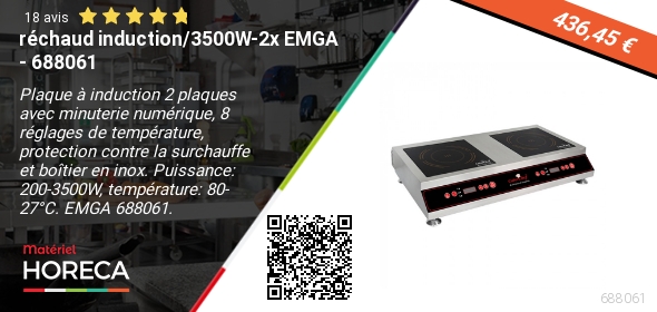 materielhoreca's tweet image. Rechaud induction 3500W 2x EMGA. Plus besoin de se soucier des préparations! Offrez-vous un matériel Horeca performant et rapide! #Horeca #Rechaud #EMGA
materiel-horeca.com/fr/25361-recha…