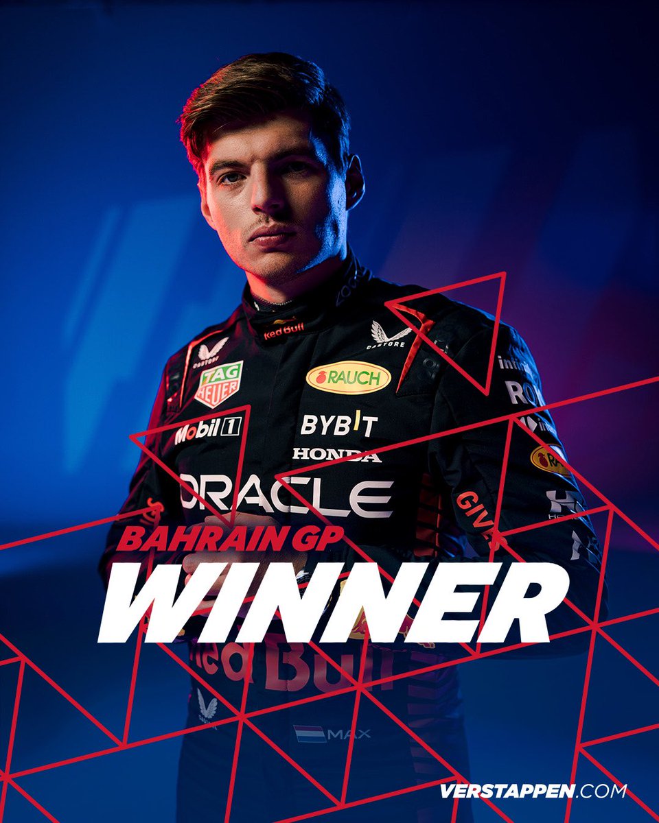 VerstappenCOM's tweet photo. MAX VERSTAPPEN WINS THE BAHRAIN GRAND PRIX!!! 👏

A perfect start of the season with a Red Bull Racing one-two and Max’s 𝐟𝐢𝐫𝐬𝐭 𝐯𝐢𝐜𝐭𝐨𝐫𝐲 in Bahrain 💪

#BahrainGP https://t.co/Zy6GBpoRMT