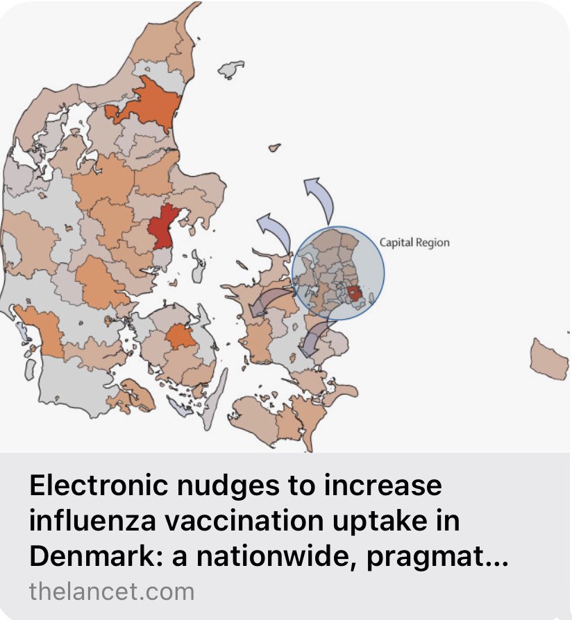 #NUDGEFLU Nudging a Nation Design & rationale of #NUDGEFLU published in @AmericanHeartJ outlines key principles of how unique Danish electronic communication system rapidly and feasibly reached a population. sciencedirect.com/science/articl…