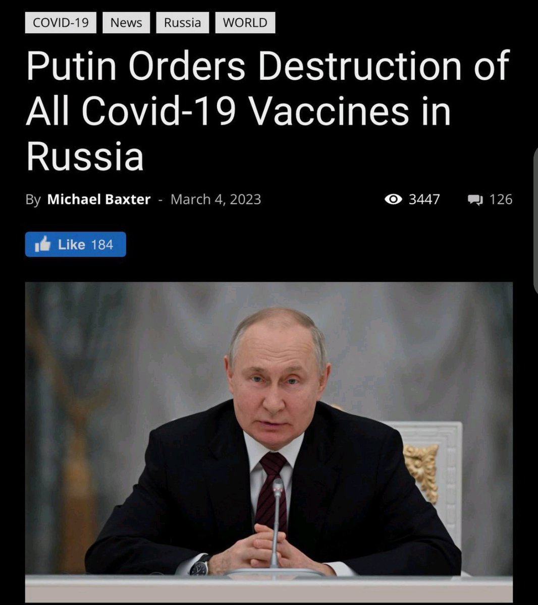 ComstockRoyalty's tweet photo. #Russia #Putin NEWS - Like a BOSS, Putin Orders Destruction of #COVID19 Vaccines.
#GMO Food is ILLEGAL in Russia too??
Soon Xi of China & Putin of Russia roll out their new gold backed Ruble/Yuan/Swift replacement.
#MagicalQoincidence #ComexApocalypse
Keep Stacking Silver. https://t.co/sBOMs2GALf