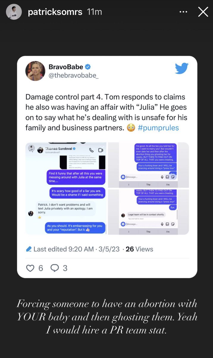 lmvazquez's tweet photo. Don’t mess with besties! @patricksomrs has spoken! Forcing Julia to do an abortion! WTF! 😡@VanderpumpRules #PumpRules #teamariana #Scandoval https://t.co/EvXjeB8BJn