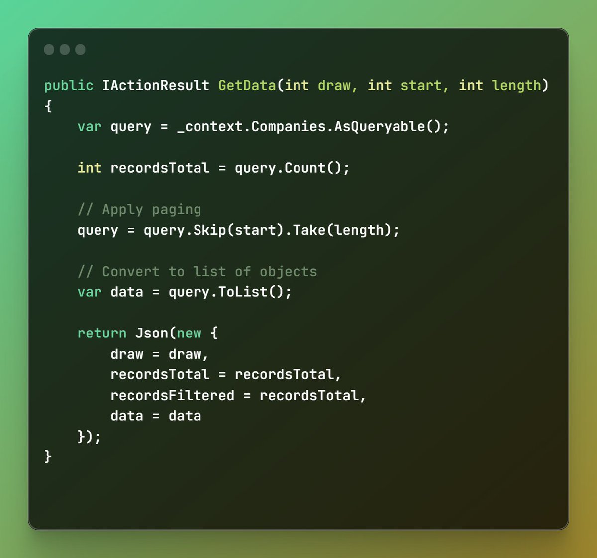 Syntax_stories's tweet image. Lazy Loading(Controller Side) for jQuery DataTables

#dotnet #datatables