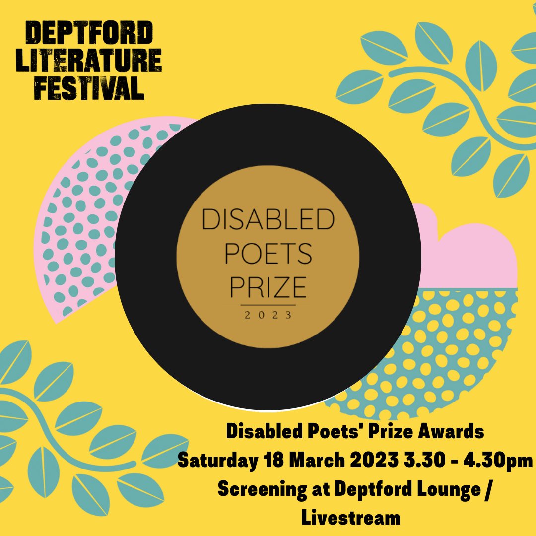 Looking forward to being part of the @DisabledPoets Prize with the #DeptfordLitFest via @stwevents. Guaranteed to be a lovely afternoon. Get your online tickets here: eventbrite.co.uk/e/disabled-poe…