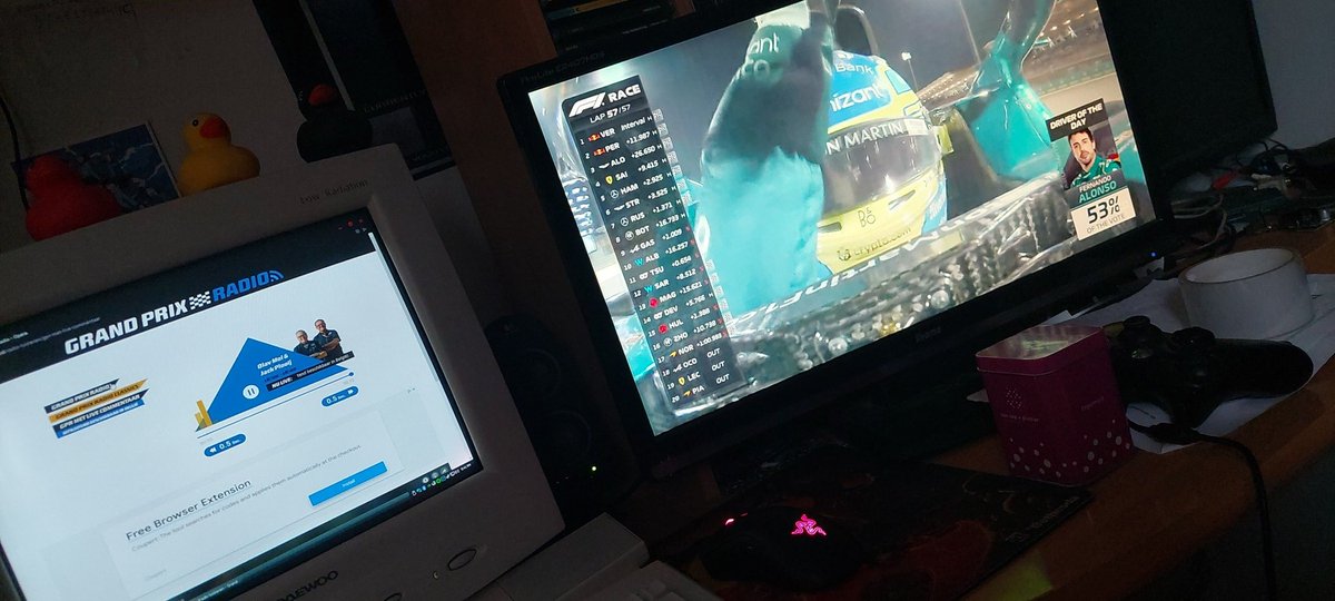 Guy26Doom's tweet photo. Lekker bezig !!!  Mooie race #F12023 en toch nog naar @grandprixradio kunnen luisteren thanks to opera browser !! Mooie start #F1 #f1bahrain https://t.co/9WBH9hUIwo