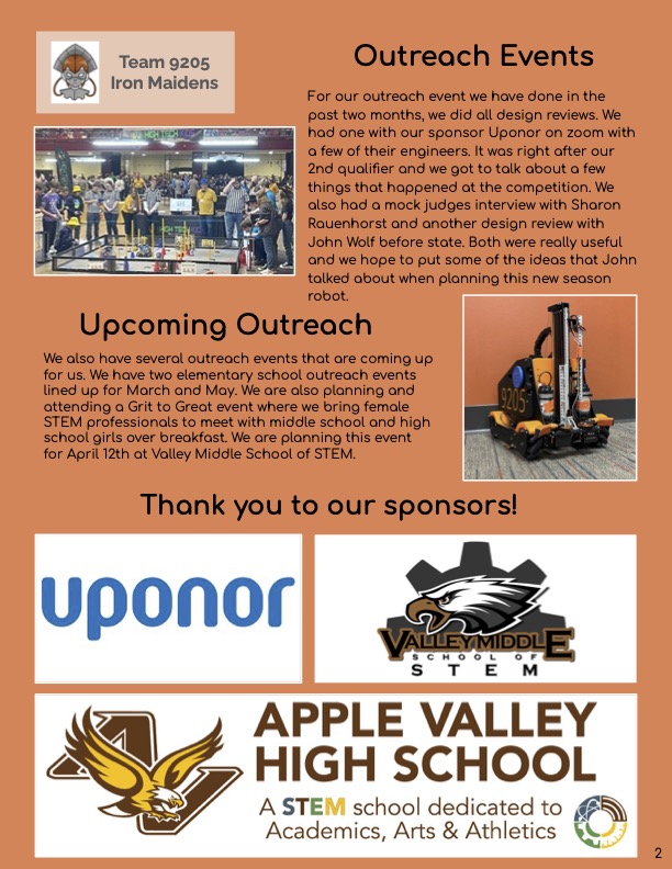 Check out our <a href="/IronMaidensFTC/">Iron Maidens</a> latest newsletter.