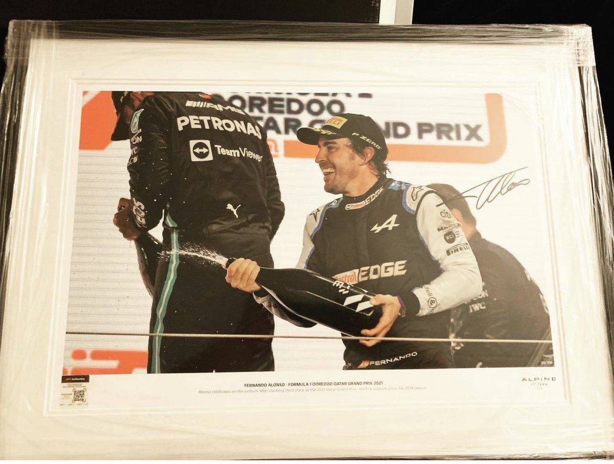 the1673's tweet photo. Hahaha silly boys!!! I have to get an updated one now!! #BahrainGP #Formula1 @alo_oficial https://t.co/GtQwOCk7oM