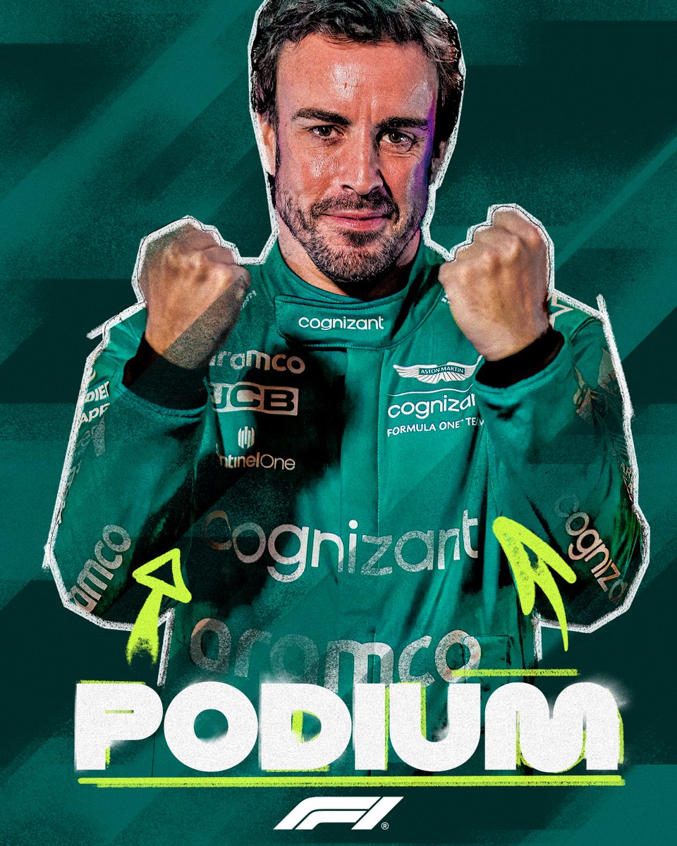 ✍ Nombre: Fernando Alonso Díaz
✍ Nacionalidad: Española 🇪🇸
✍ Edad: 41 años
✍ Equipo: Aston Martin 🟢

👏 Hoy firma su 99º podium y es 'Piloto del Día' en su debut con <a href="/AstonMartinF1/">Aston Martin Aramco F1 Team</a>. 

😎 Simplemente, <a href="/alo_oficial/">Fernando Alonso</a>.