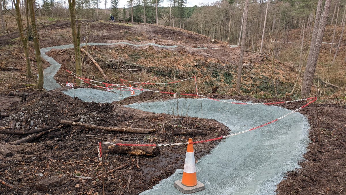 New MTB trail under construction at Delamere Forest 👍 Looking forward to checking it out whenever it opens ?!  #delamereforest #mtbuk #cheshire #eXploretheUK #mtb