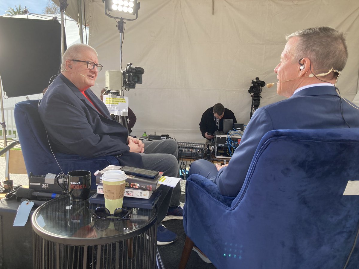 BookTV's tweet image. Minutes away from going live from the #TFOB on @cspan 2 - we will be LIVE with author Jeff Guinn. He’ll be taking your calls.