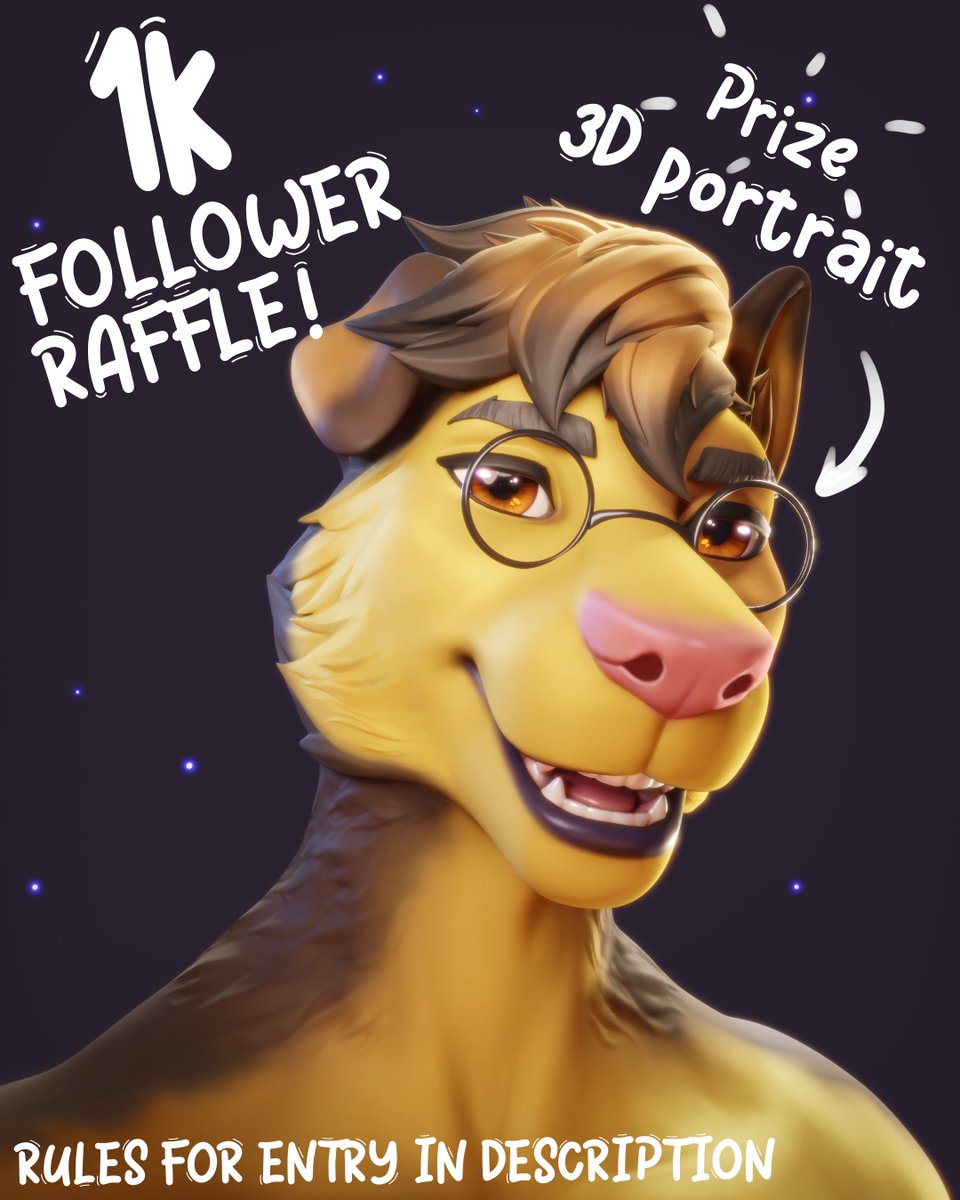✨✨✨✨1k RAFFLE TIME!! ✨✨✨✨
Yes its finally on, better late than never hehe🤪

What you win:
A 3D portrait of ur sona.

Rules for entering:
✨Follow
✨Retweet
✨Comment "Done"

Raffle duration:
❗05.03-19.03❗

FAQ in the comments👇
Good luck💜