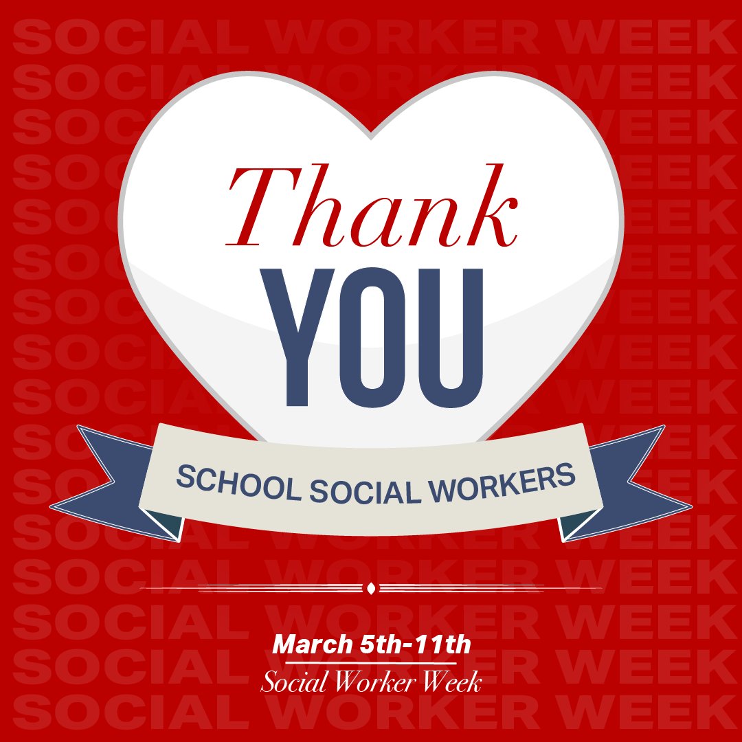 Happy School Social Workers Appreciation Week! Let's take a moment to thank all the amazing social workers who work tirelessly to support our students, families, and communities. 

Thank you for all that you do!