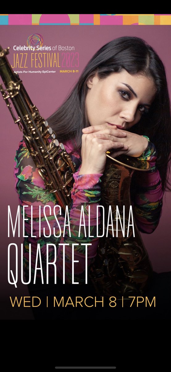 Melissa Aldana-Blue Note Artist (@melissaaldana) on Twitter photo Looking forward playing at Boston on March 8th as part of the <a href="/celebrityseries/">CelebritySeries</a> Jazz festival!
Get your tickets at celebrityseries.org Looking forward playing at Boston on March 8th as part of the <a href="/celebrityseries/">CelebritySeries</a> Jazz festival!
Get your tickets at celebrityseries.org