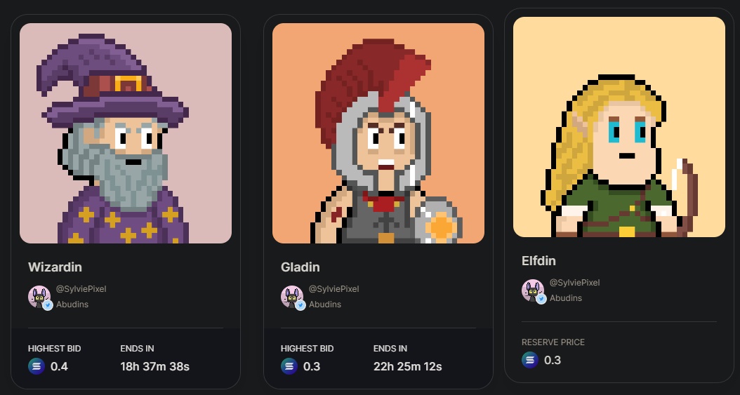 😻🔥AUCTIONS LIVE🔥😻 

YESSSSS! Wizardin and Gladin got the first bids! 🔥😻 Thank you so muchh everyone for the huge support! 😻

Elfdin is still waiting for the first bid! 😻