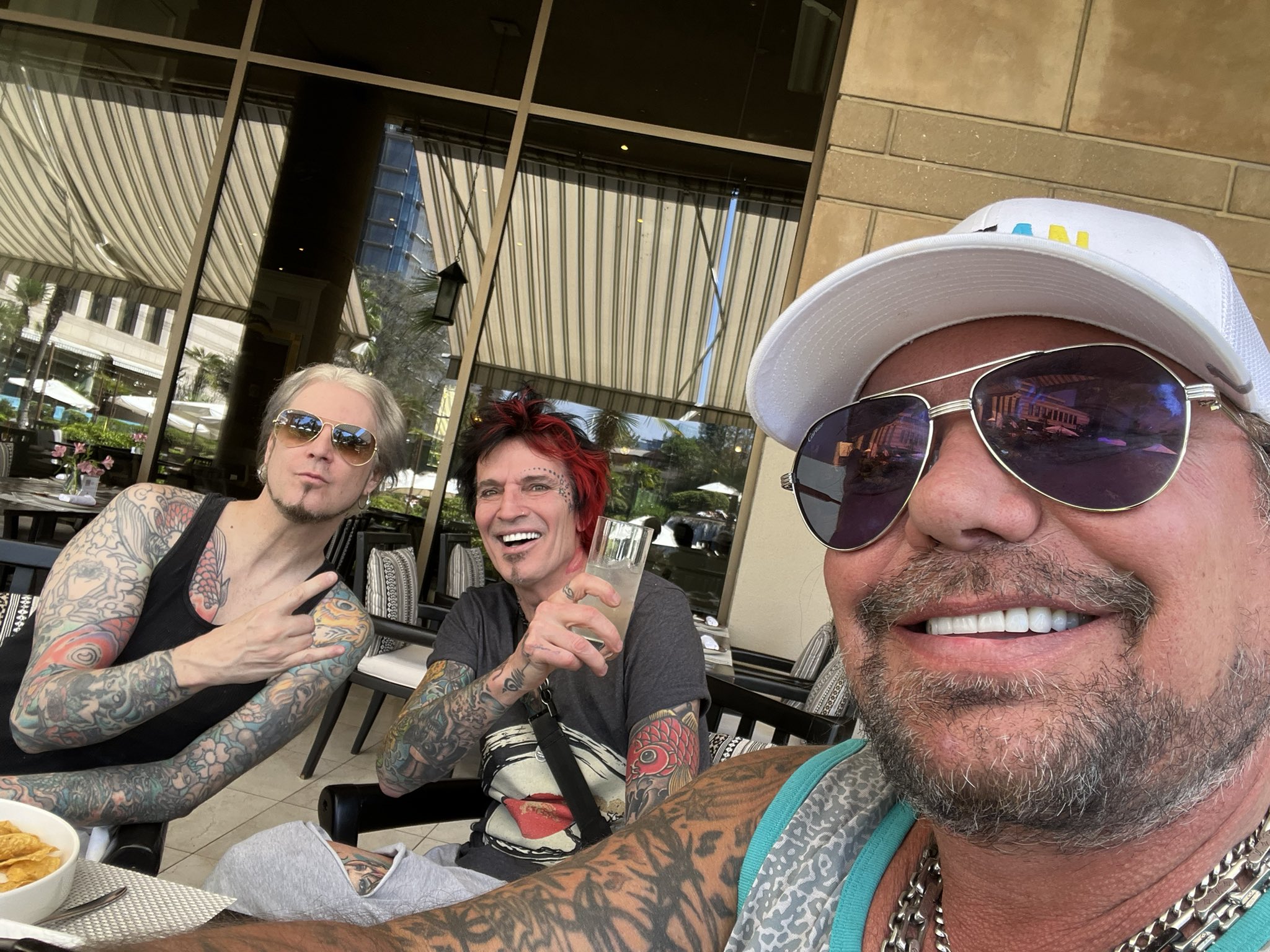 Vince Neil on Twitter "Me and the boys at the pool in Santiago https
