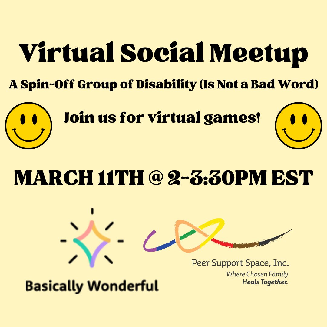 DisabilityRtsFL's tweet photo. Basically Wonderful has some great upcoming events this March! 
Visit https://t.co/lvRHZWeA8F to learn more about these upcoming events.

#DisabilityTwitter #Disabled #DisabilityInclusion #Accessibility #VirtualBookClub #BookClub #TransBookClub #DisabledBookClub https://t.co/Si80uahixI