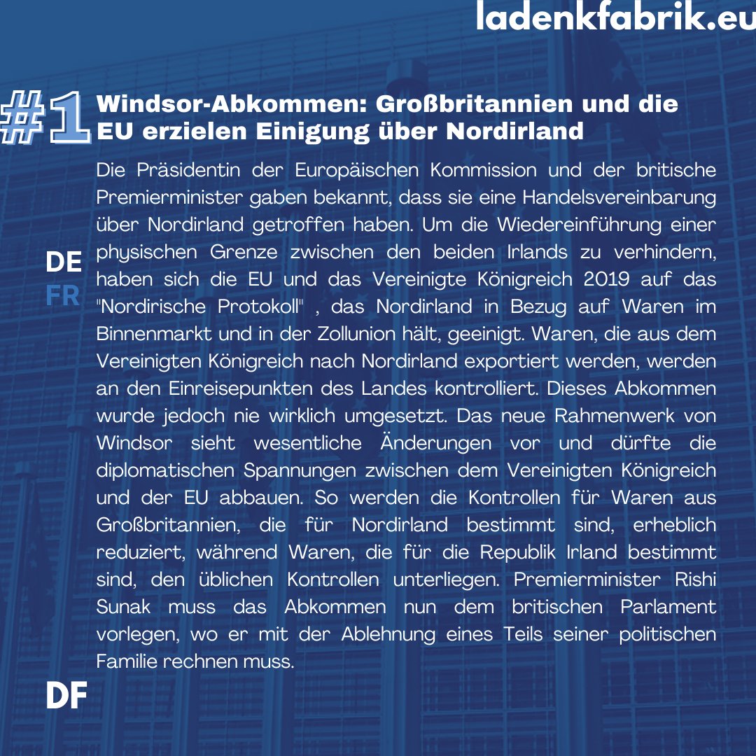 ladenkfabrik's tweet photo. 🇪🇺Eine Woche, drei EU-News. Sonntag ist EU-Tag: le #DimanchEU. Von Maïssane Mezgueldi https://t.co/RWRYJkSqfJ