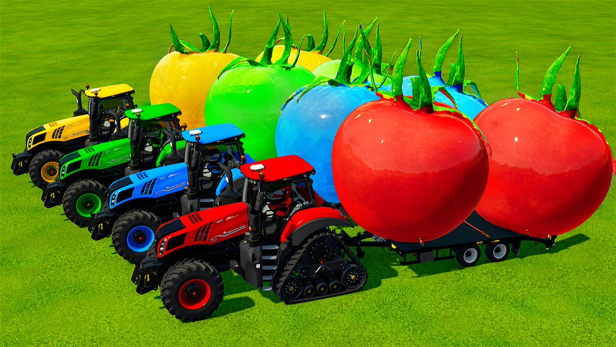 TRANSPORTING BIG TOMATOES WITH NEW HOLLAND TRACTORS - Farming Simulator 22: youtu.be/jTvBJFmFl2A  

We will transport these large and small tomatoes using New Holland and a number of trucks

#tractor #farm #newholland
