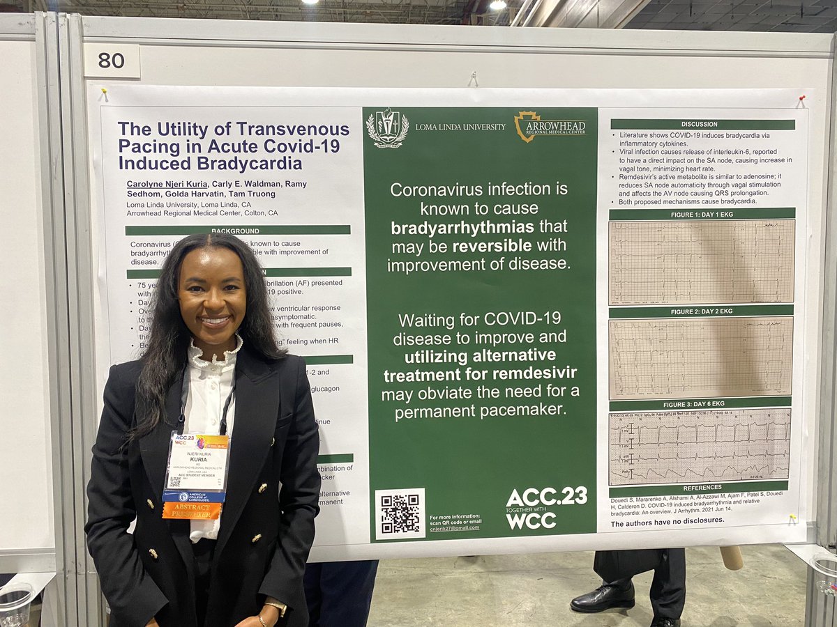 Come say hi! Poster Hall F, #80 @ACCinTouch #Acc23 #cardiotwitter #faceofcardiology #WomenInCardiology