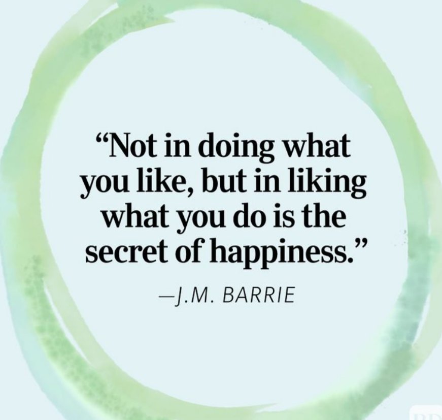 Liking what you do is so much more positive than doing what you like.
#ThinkBIGSundayWithMarsha  #Happiness #PositiveVibes