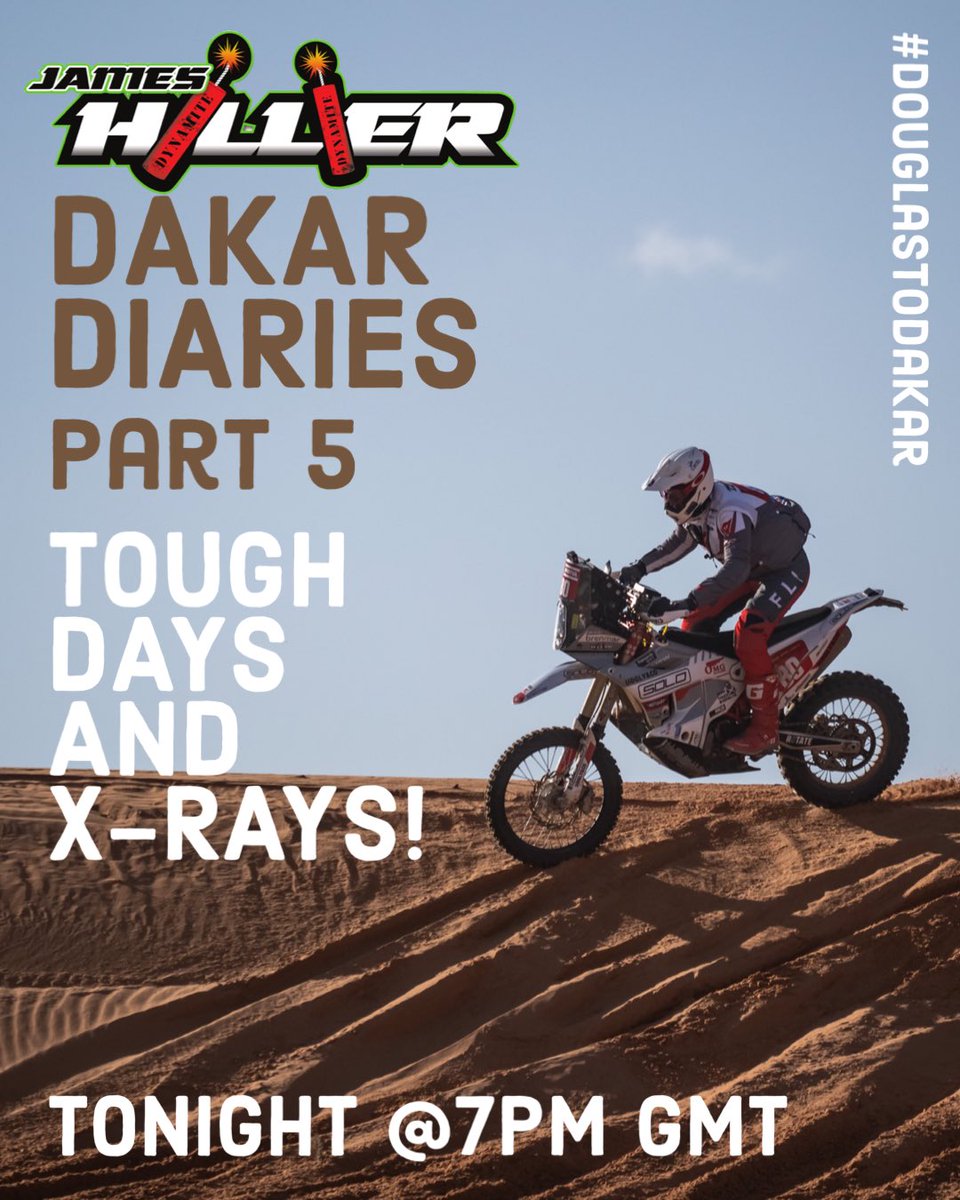 Jimbohillier37's tweet image. Just a heads up folks 👍🏻
7pm tonight, the next instalment of my @dakar diaries, Tough Days and X-Rays 👀

youtube.com/@jameshillierr…