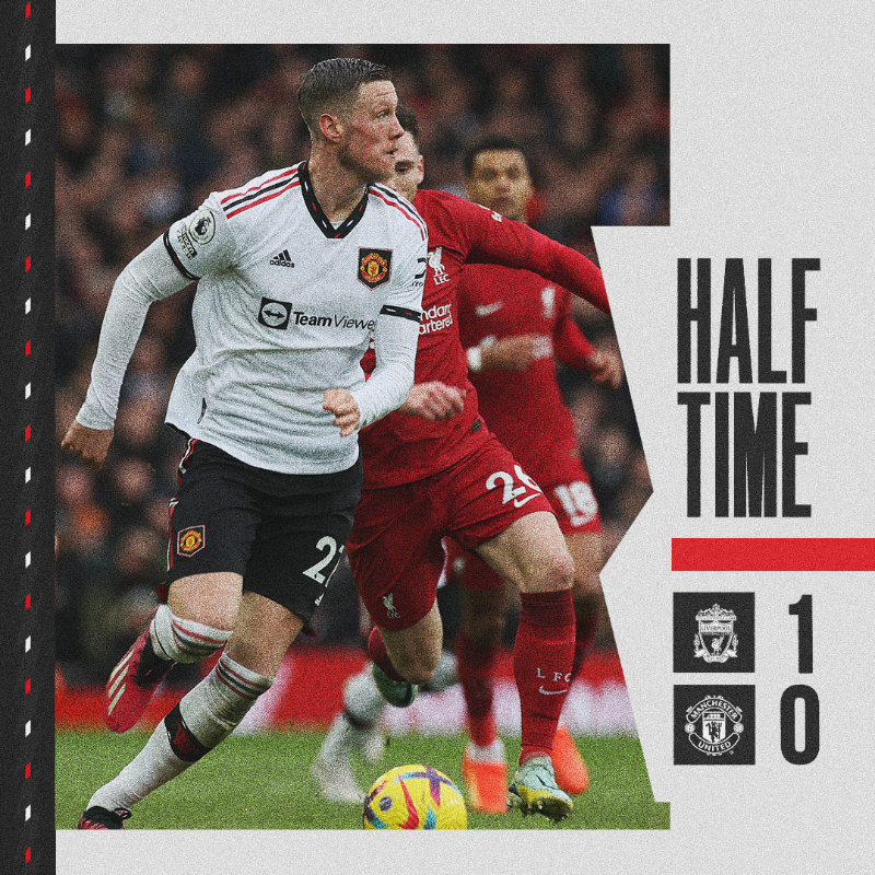 ManUtd's tweet photo. United are behind at the break.

#MUFC || #LIVMUN