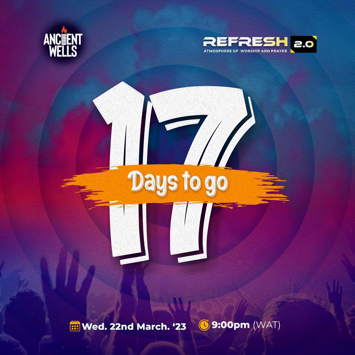 Ancient_Wells's tweet photo. *ANCIENT WELLS REFRESH 2.0*
*17 days to go!!!*
#Ancientwells
#Ancientwellsrefresh
#PastorSegunOduyebo
#Apostlefemilazarus
#ExpectedEnd
#WorshipandPrayer https://t.co/O50A1jKtQn