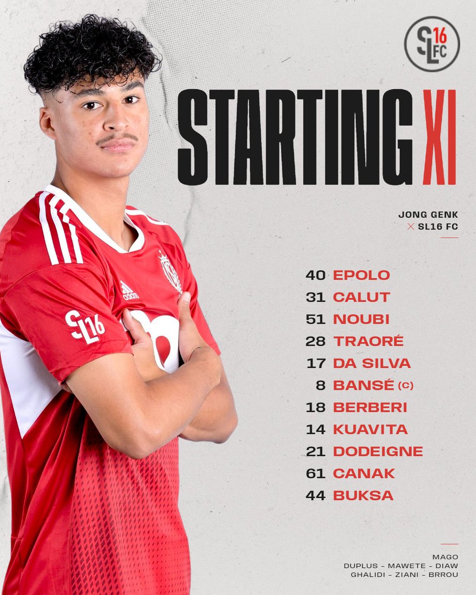 🔴⚪ Starting 𝙓𝙄 🆚 Jong Genk : Epolo, Calut, Noubi, Traoré, Da Silva, Bansé, Berberi, Kuavita, Dodeigne, Canak &amp; Buksa

#GNKSL16 #COYR