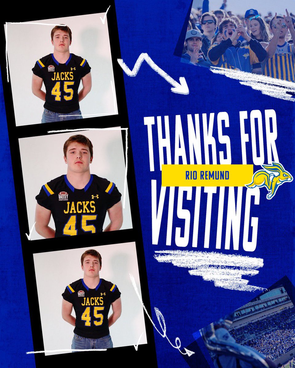 remund_rio64's tweet photo. Thanks for the great junior day @GoJacksFB I had a great time touring the campus and talking to the great people @CoachBibbs52 @CoachBobbit @SDSURogers3 #TUFFLOVE #WelcomeCompetition https://t.co/2orWuxpO9o