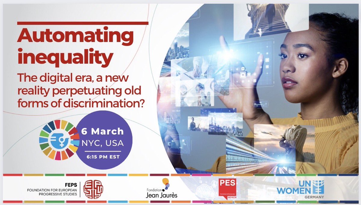 LaeThissen's tweet photo. 1️⃣👩🏻💻On 6/3 I’ll have the pleasure to moderate the #csw67 #ParallelEvent by @FEPS_Europe @j_jaures @UNWomen_Germany & @PES_Women “Automating inequality: The digital era, a new reality perpetuating old forms of discrimination?We are proud to count on a distinguished set of speakers https://t.co/CZRE0XPD0y