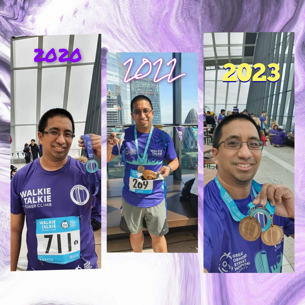 EAPena85's tweet photo. So proud to say I have achieved the Sky Garden Triple for @GOSHCharity . 
2020 - First Stair Climb at @SG_SkyGarden 
2022 - Second Ascent 896 Steps
2023  - Third Time Yahoo!!!
#GOSH #GOSHtowerclimb #goshtowerclimb #towerclimbing #skygarden #walkietalkiebuilding https://t.co/uDtB1PJ2PR