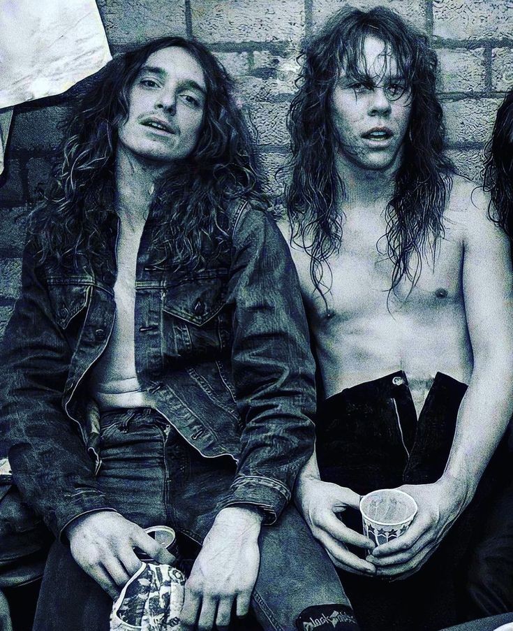 Cliff Burton and James Hetfield, 1985.