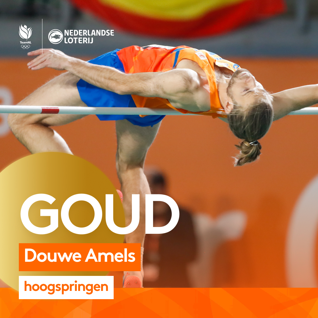 Atletiekunie's tweet photo. WAT GEBEURT HIER?! 😱🔥

Douwe Amels is EUROPEES KAMPIOEN hoogspringen! Hij evenaart het Nederlands record met een hoogte van 2,31 meter!

📸 BSR Agency
#EKindoor #Istanbul2023 #TeamNL #NederlandseLoterij #ASICS https://t.co/B9emW3vQ2I