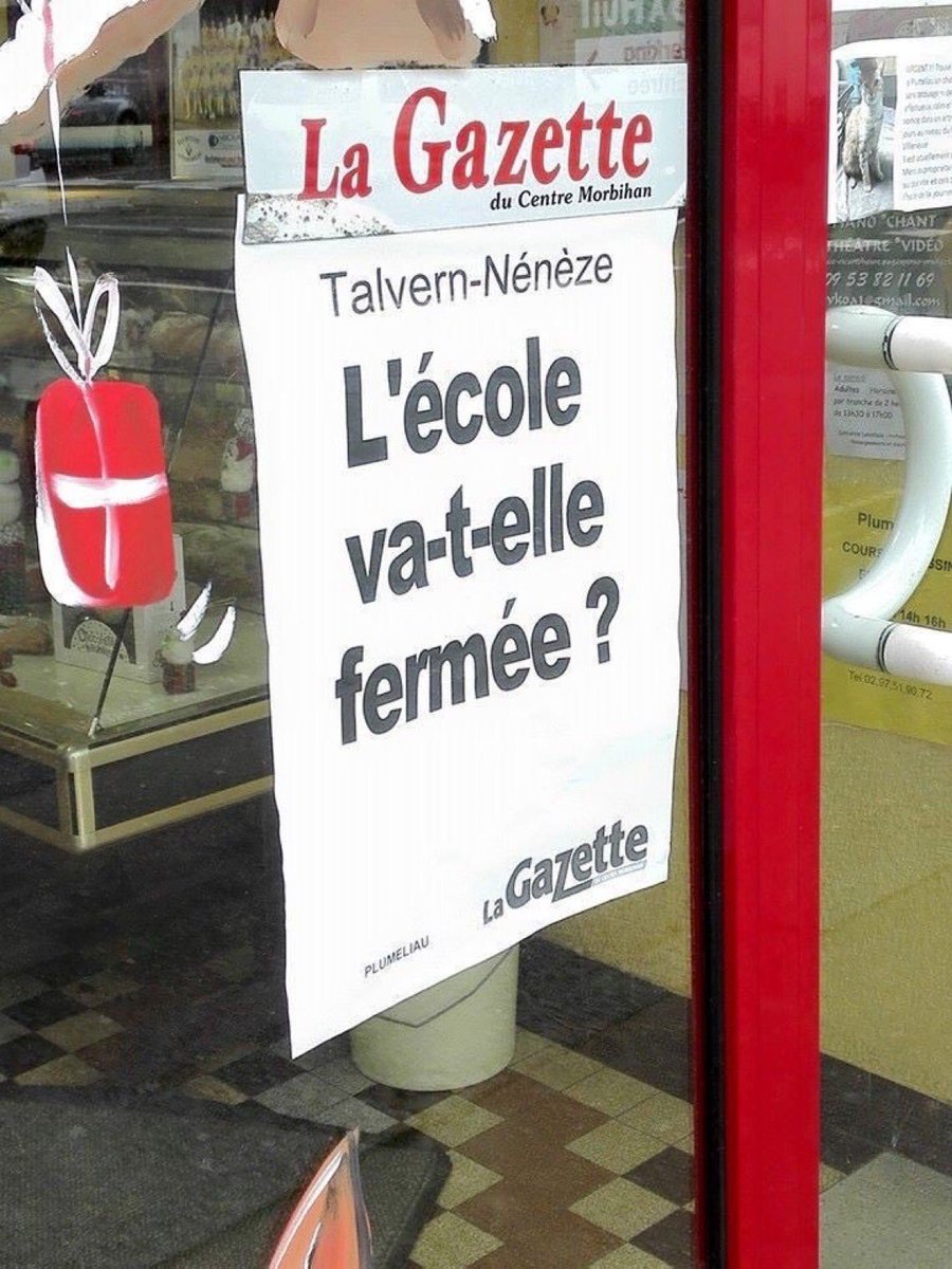 pe__ache's tweet photo. @pbriday @PatrickNele L’information ne semble pas de toute fraîcheur.
Je crains que l’école était déjà fermée à l’époque où le journaliste de la @Gazettedu56 était sur ses bancs… 😜
#Morbihan #Bretagne #Locmine https://t.co/RhwMXhMb0L