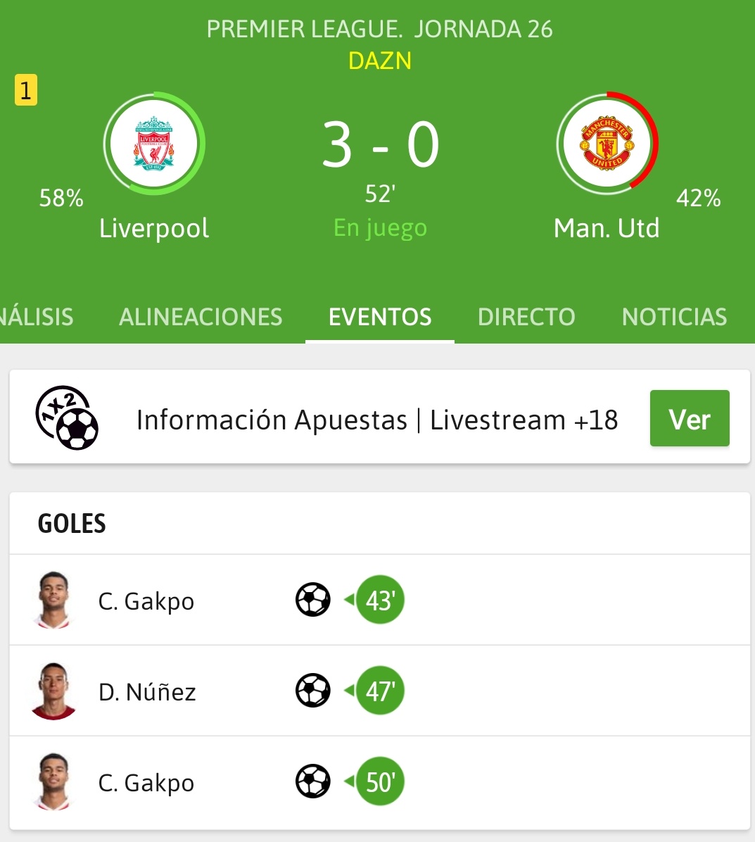 ¿Como puede ser que el Liverpool esté goleando al United en Anfield?

Si a mi me dijeron que este Manchester United es mejor que el Liverpool y que los 5 goles del Real Madrid en Anfield no tenían mérito.