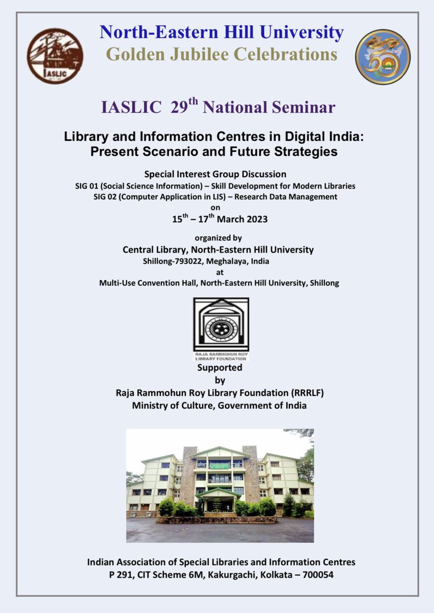 IASLIC 29th National Seminar@NEHU tweet media
