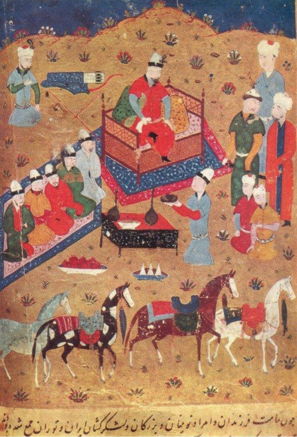 Чингисхан Персидская миниатюра