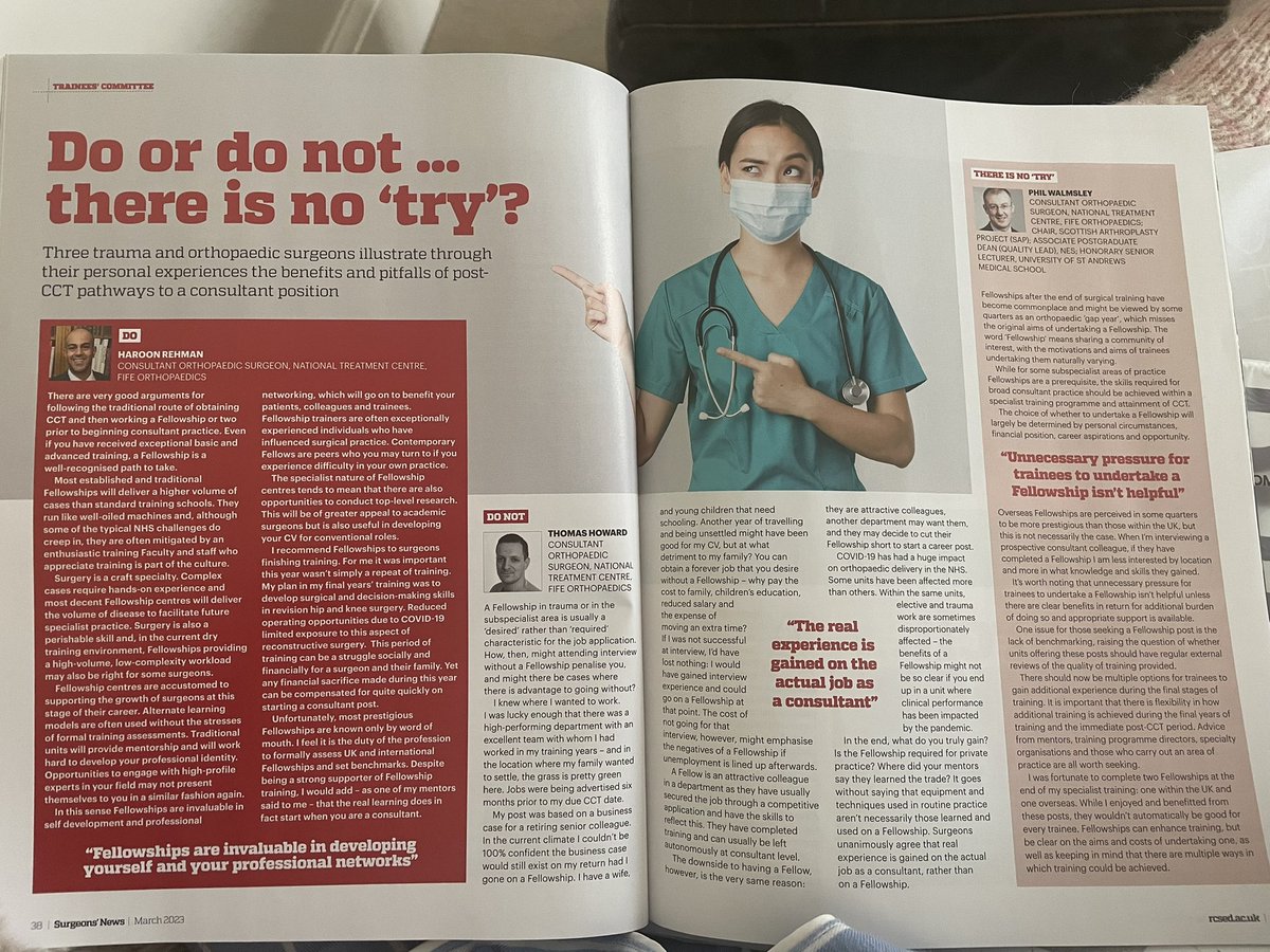 SnotSurgeon's tweet photo. @RCSEd nice issue of Surgeons’ news with a focus on embracing equity in celebration of #IWD. Then an article on the journey to CCT in T&amp;O, a specialty lagging behind most others in gender equality, featuring 3 men….. adding an image of a woman in scrubs is not the answer. https://t.co/zfnSRWcc7q