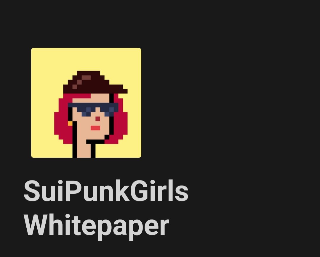 suipunkgirls's tweet photo. 🚨 Here is "SuiPunkGirls Whitepaper"

Give it a read. If you have any questions then reply. 

Link 👇🏼: https://t.co/xzck90mxps

#SuiNetwork #SuiEcosystem #Sui https://t.co/yEtqOO0IJn