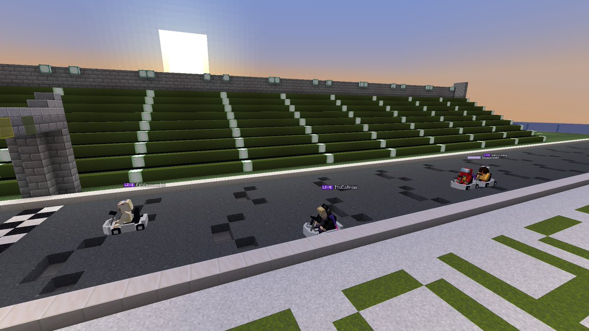 smpplusmc's tweet photo. 👑 This is a great wekeend for SMP+!!

🏎️ @EmeraldsAce is hosting her very own SMP+ Race Track Event — Day 1 occurred yesterday, with @mangojuiceost &amp; @CatrooLive being the winners!

⁉️ Today is Day 2! Who will take the gold?? https://t.co/3SJx0rqmre