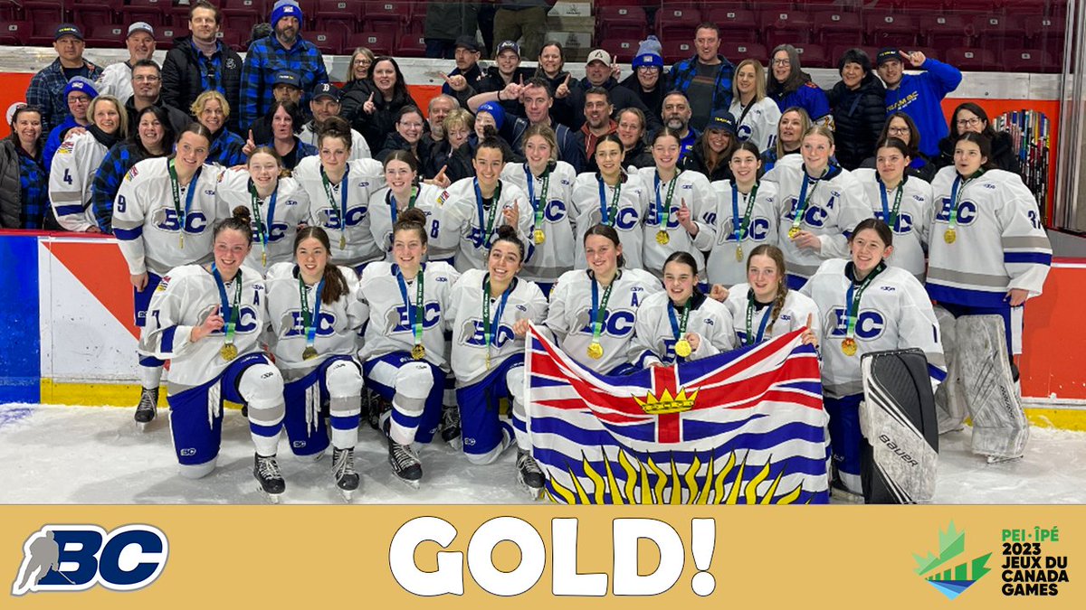 JUST GOLDEN! Congrats to our players &amp; staff on earning GOLD at the @2023canadagames!🥇Also a congratulations to @hockeynovascotia on a great tournament and their silver medal!