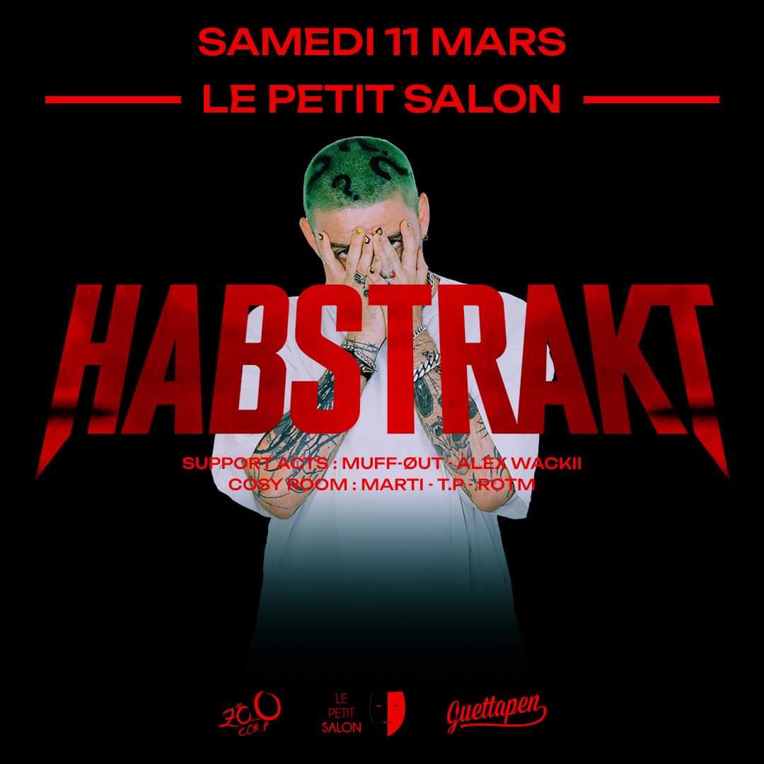 Guettapen's tweet photo. [CONCOURS 🎁]

On vous fait gagner 2*2 places pour notre soirée Zoo Corp x @Guettapen qui aura lieu au Petit Salon à Lyon samedi prochain ! Notre invité d’honneur ? Monsieur @habstrakt 🇫🇷

Pour jouer, RT ce tweet et follow @Guettapen. Résultat Mercredi 08/03 à 18h. Bonne chance🙏 https://t.co/Ye1mNGz3py