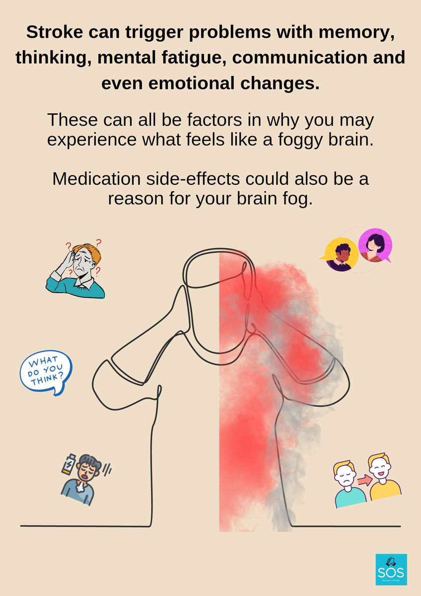 A stroke can affect thinking, understanding &amp; memory (cognitive processes) as well as physical functioning.

Tasks such as learning new skills, recognising faces and objects &amp; processes such as memory &amp; concentration can all be affected.

#SOSHereForYou #NeverGiveUp