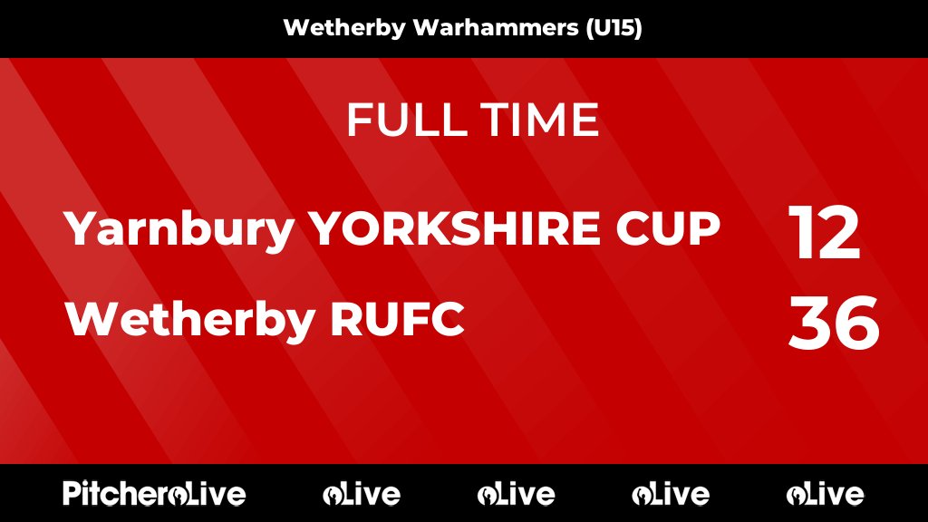 FULL TIME: Yarnbury YORKSHIRE CUP 12 - 36 Wetherby RUFC
#YARWET #Pitchero
wetherbyrufc.com/teams/243588/m…