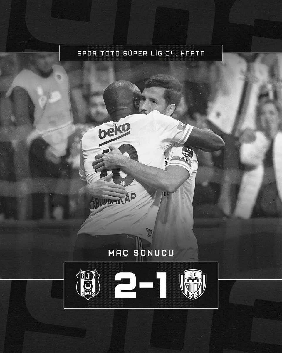 MKE Ankaragücü'nü 2-1 mağlup ediyoruz.

#BJKvANK