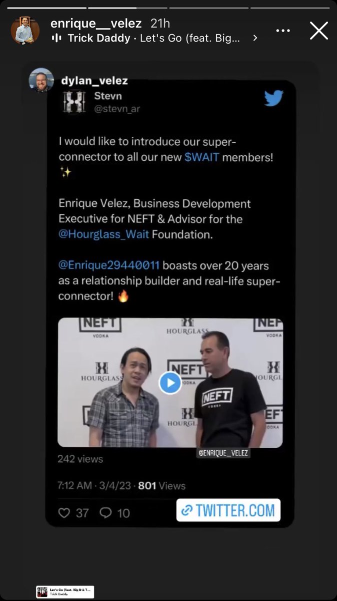stevn_ar's tweet image. Thanks for this shout out @Enrique29440011 &amp;amp; Dylan! 😇⏳

Guys, check out Enrique's Instagram packed with exciting photos and stories from glorious events around the globe. Give him a follow ASAP!

instagram.com/enrique__velez
instagram.com/dylan_velez

@Hourglass_Wait $WAIT #FlexTheX