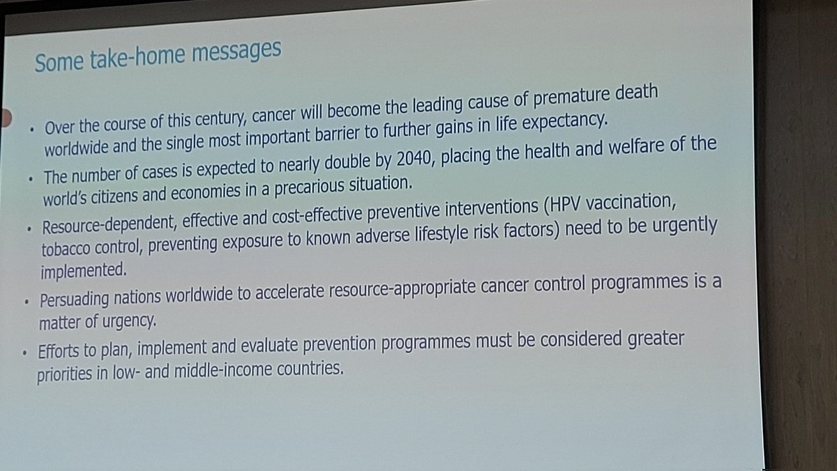 Followed by another great talk from @IARC_DIR Dr Elisabete Weiderpass on cancer control in the @IARCWHO @GICR_IARC