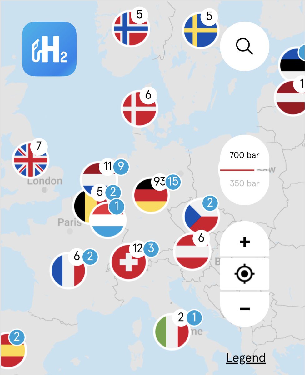 In Europe, the #hydrogen refueling infrastructure is growing constantly. In Germany, there are almost 100 #H2 refueling stations. Living in downtown Munich, H2 refueling is more convenient than public #EVcharging - at least for me.