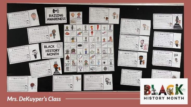 Thank you for raising awareness by celebrating Black Excellence Mrs. DeKuyper’s class! #BlackExcellence