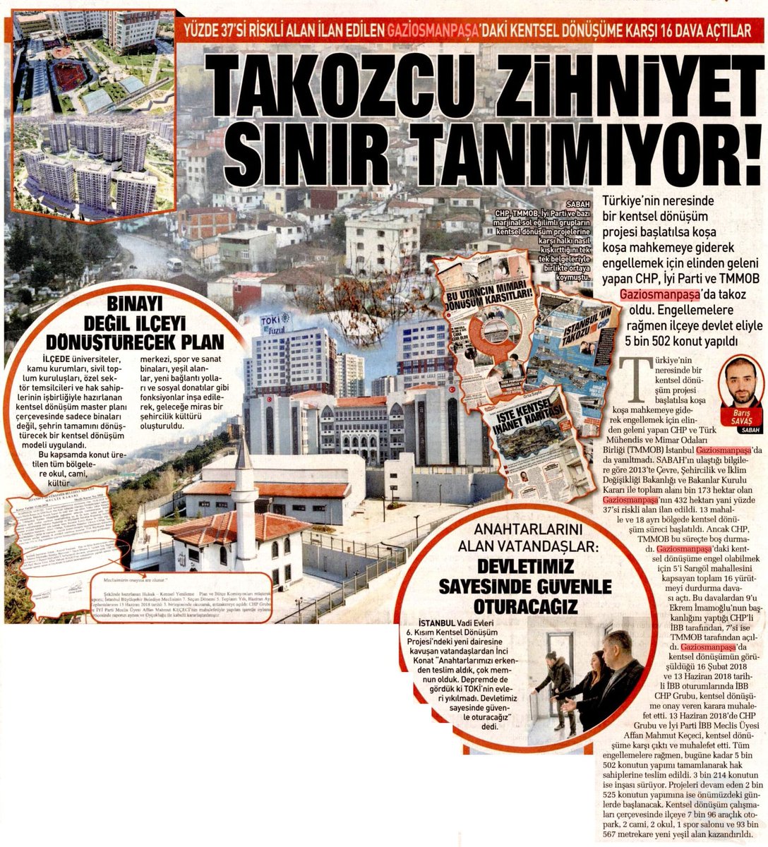 Kentsel dönüşüm bir seçenek değil, bir zorunluluktur. 

Tüm engellemelere rağmen ‘Şehirde Değişim, Yaşamda Gelişim’ sloganımızla daha güvenli bir Gaziosmanpaşa inşa etmeye devam ediyoruz.

Destek veren hemşehrilerimize yürekten teşekkür ederim.

<a href="/murat_kurum/">Murat KURUM</a>
<a href="/osmannnurika/">Osman Nuri Kabaktepe</a>